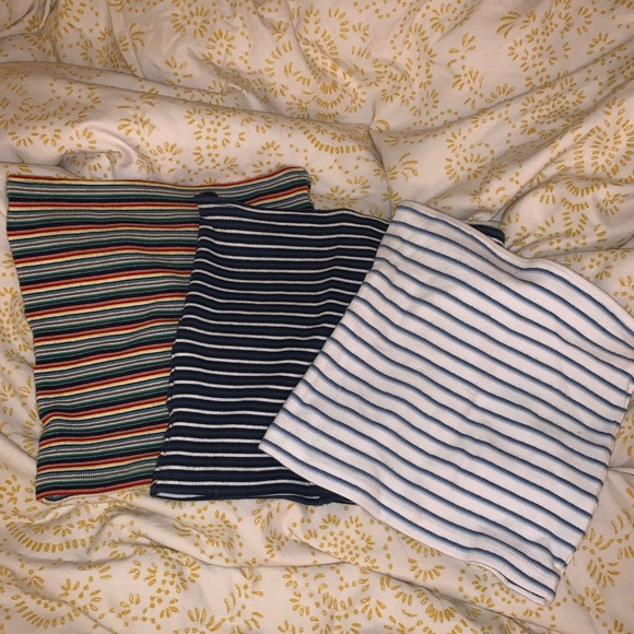 Brandy Melville Tops - Multi colored stripped crop tops